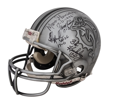 Miami Dolphins Legends and Greats Multi-signed Authentic Pewter Helmet with 17 Signatures Including Marino, Griese, Csonka and more (Beckett)